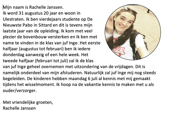 Welkom Rachelle